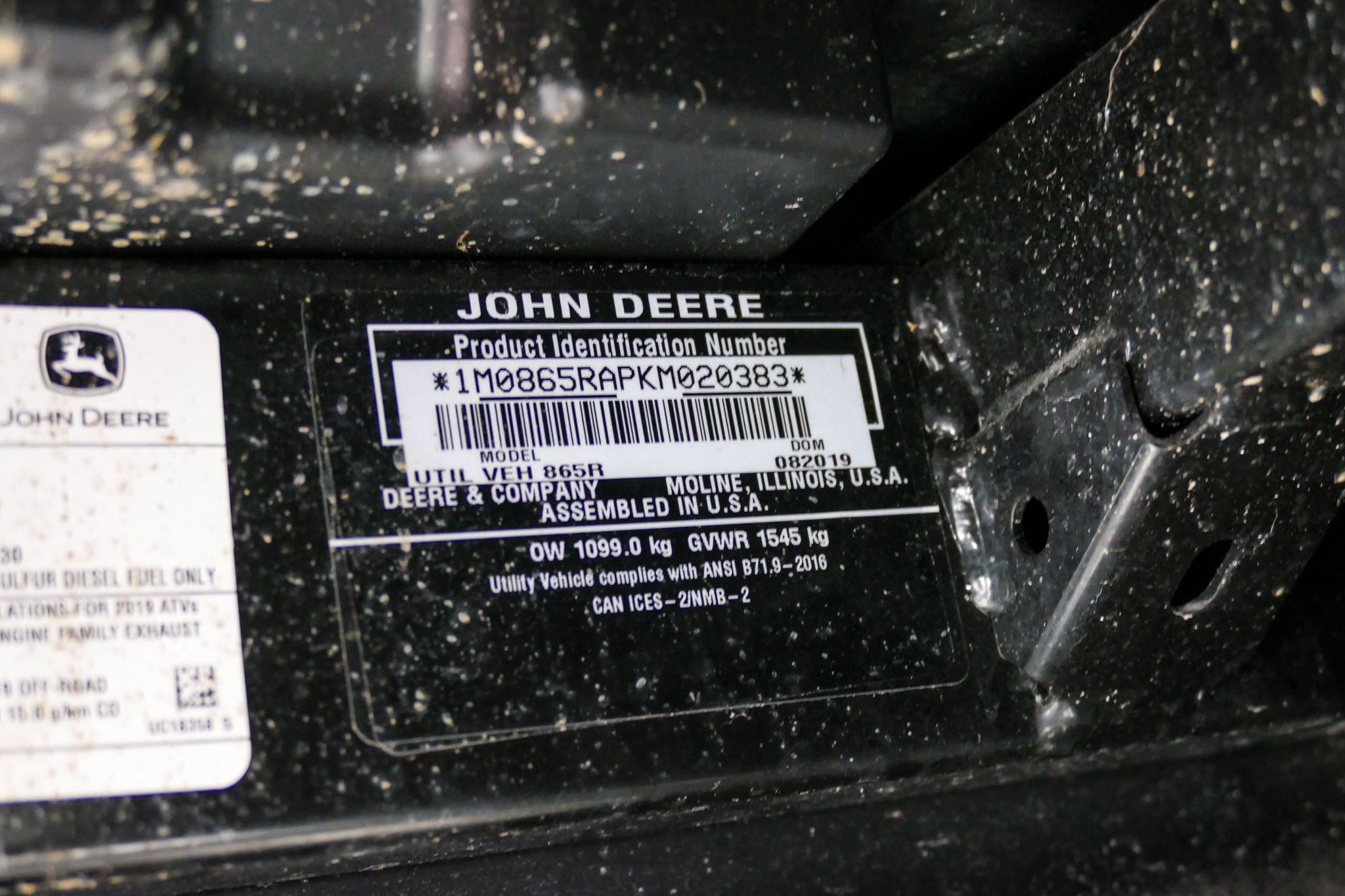 2020 John Deere XUV865R