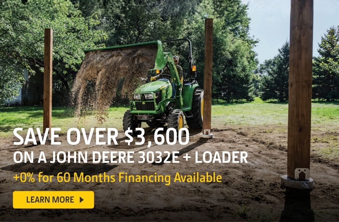John Deere 3032E Compact Tractor Savings