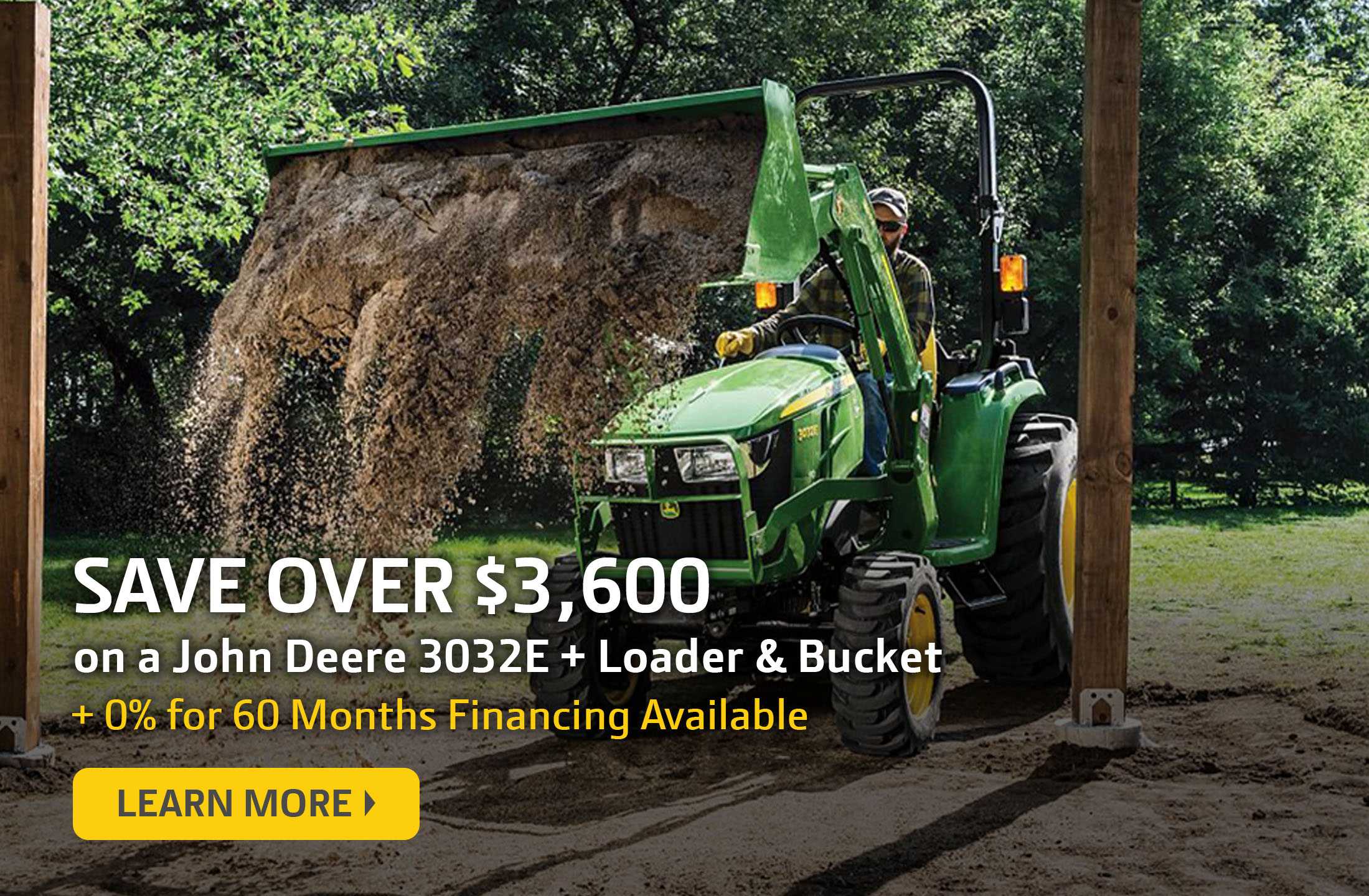 John Deere 3032E Compact Tractor Savings