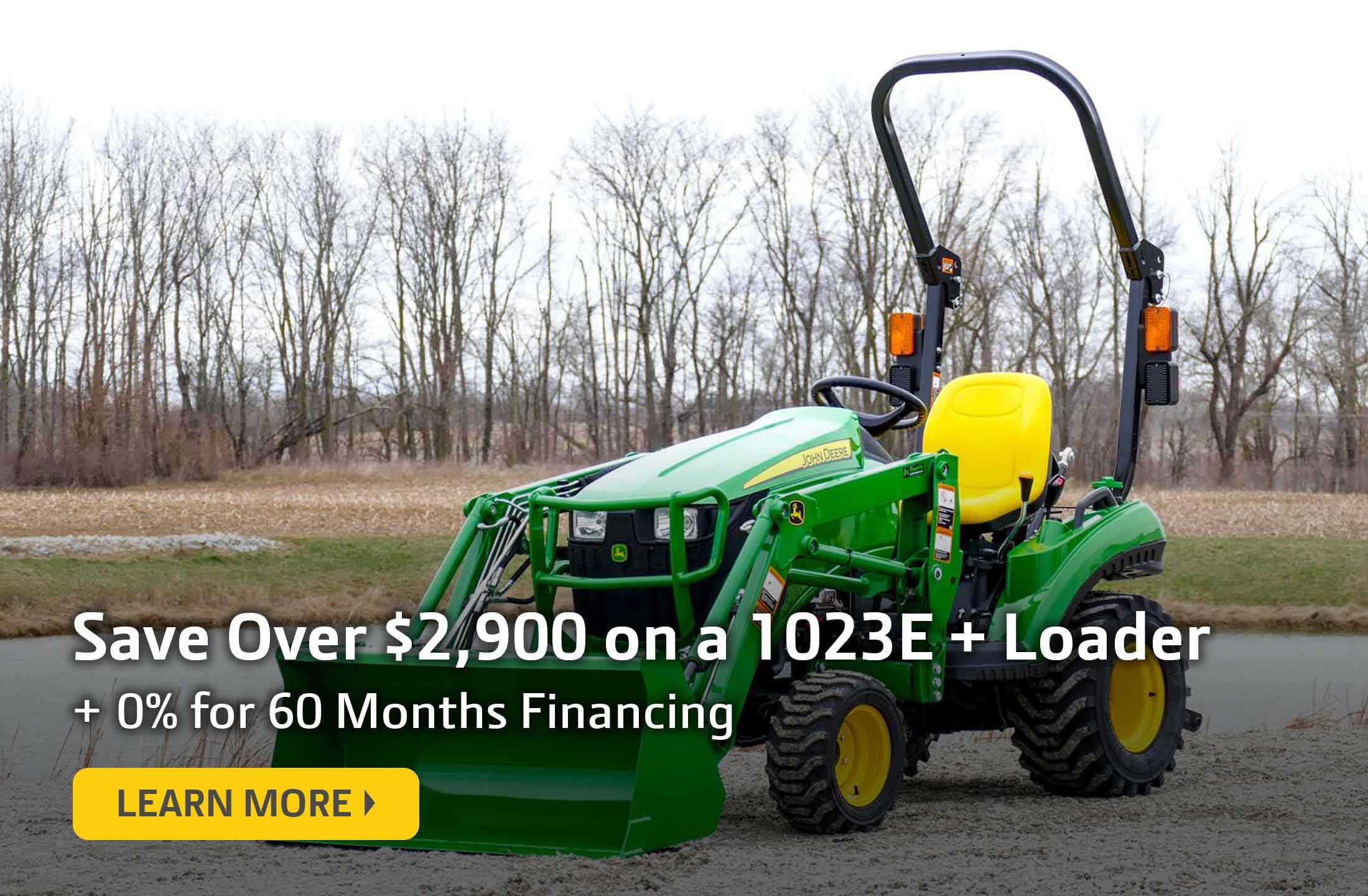 John Deere 1023E Compact Tractor Savings