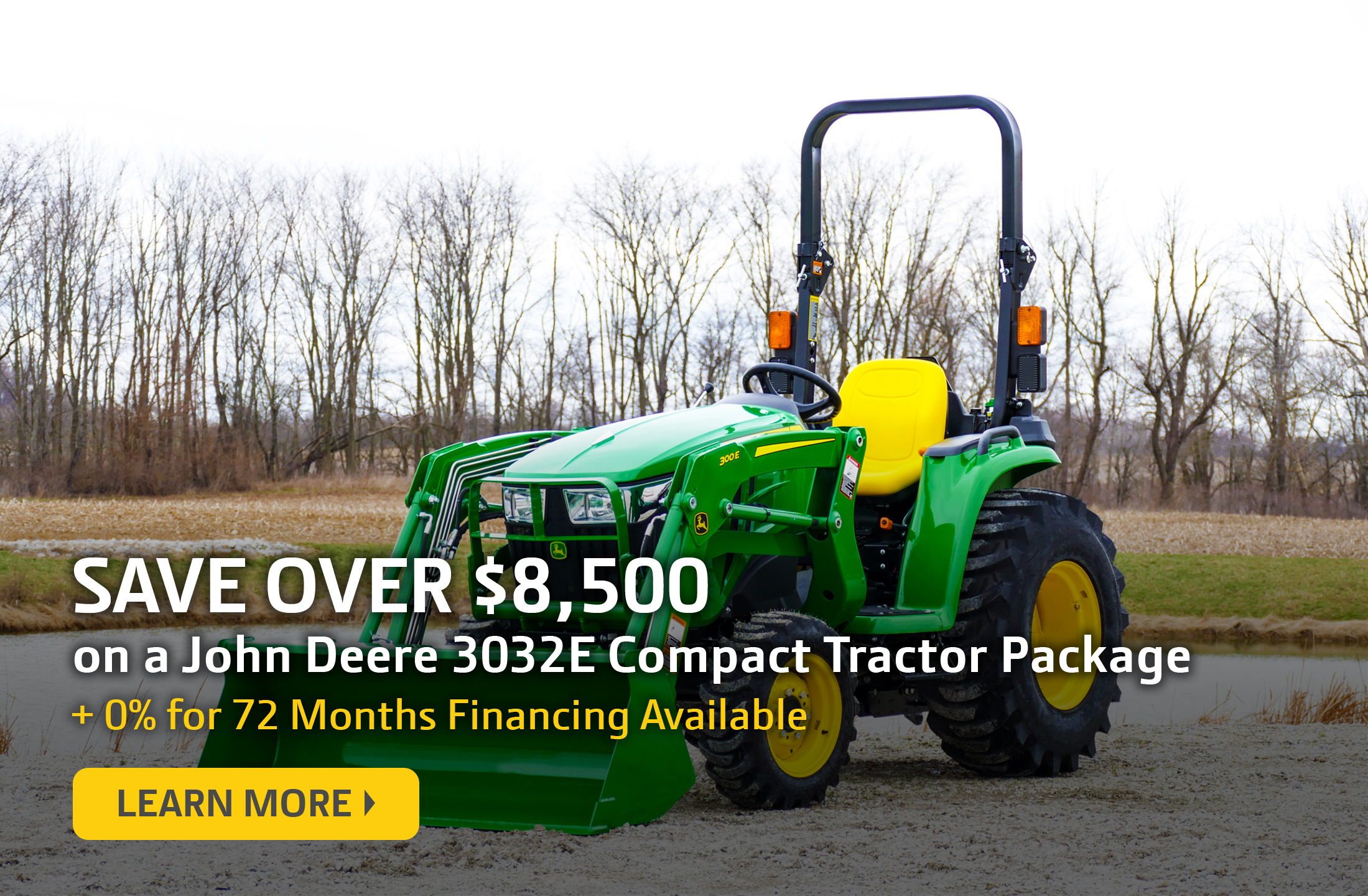 John Deere 3032E Compact Tractor Savings