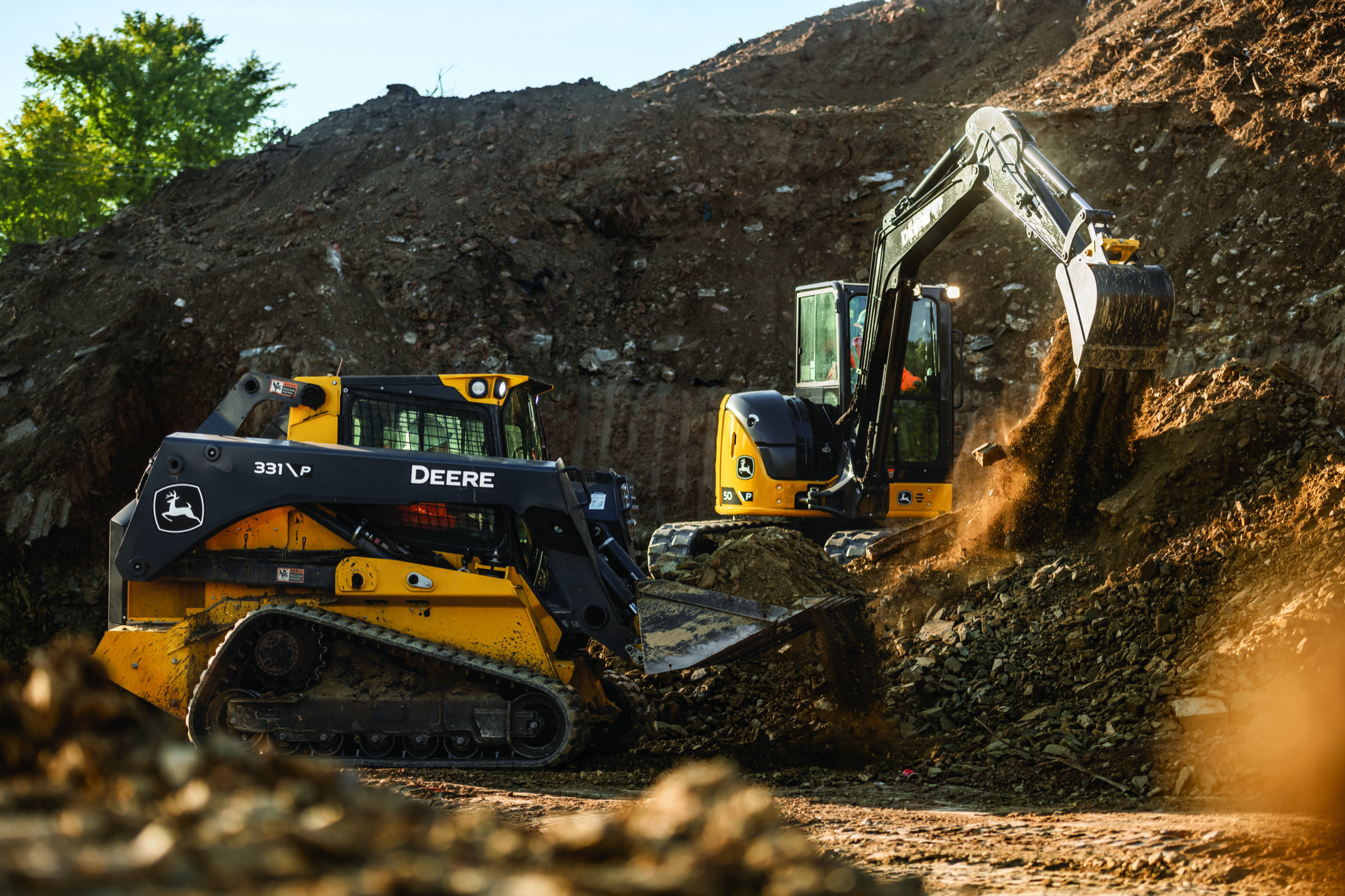 John Deere 331 P-Tier compact track loader working on a United States jobsite