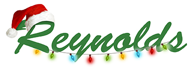 Reynolds logo with christmas lights
